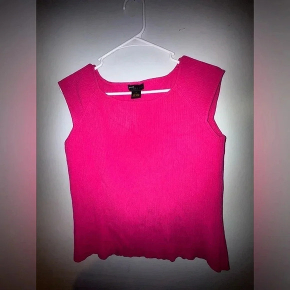 Grace‎ Elements Hot Pink Tank Top stretchy size Large Barbie silk blend - Picture 1 of 3